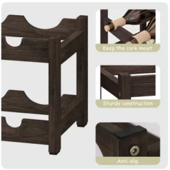 Itopfox Freestanding 2-Tier Bamboo Wine Rack For 8 Bottles, Countertop Cabinet Holder, Storage Shelf For Bar, Pantry, Wine Cellar, Basement -Kitchen Chef GUEST cde1d226 6bfd 46f8 9a40 91f9d2630999