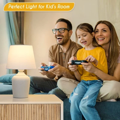 Itopfox Small Table Lamps Set Of 2, Bedside Nightstand Lamps For Bedroom, Cute Desk Lamps With Studded Texture Base For Reading Nursery Living Room 6 Itopfox Small Table Lamps Set Of 2, Bedside Nightstand Lamps For Bedroom, Cute Desk Lamps With Studded Texture Base For Reading Nursery Living Room - Image 4