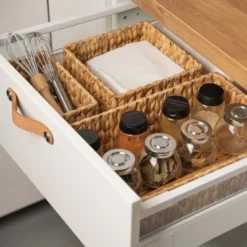 Itopfox Hand Woven Water Hyacinth Storage Baskets Set Of 3 Natural Wicker Baskets For Organizing Pantry Shelf, Closet, Bathroom, Living Room, Bedroom -Kitchen Chef GUEST cee41793 2301 4cfc 815a 899425a8a08b