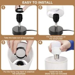 Itopfox Small Table Lamp For Bedroom - Minimalist Nightstand Light, Desk Lamp For Living Room, Office, Dorm With Linen Shade -Kitchen Chef GUEST d1719b71 2175 437d 86bc 17d549adde78