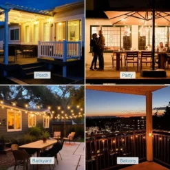 Itopfox 30ft Outdoor LED String Lights With 27 G40 Shatterproof Bulbs, Waterproof Connectable Globe Lights For Backyard, Balcony, Bistro, Party, Cafe -Kitchen Chef GUEST d17ab2f9 4121 4ddf b0c4 6df3d9117c23