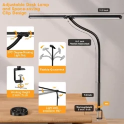 Itopfox LED Desk Lamp With Wireless Remote - Adjustable Gooseneck Architect Light For Office, Home, Study, Drafting, 5 Color Temp & Brightness Levels -Kitchen Chef GUEST d196375c 7586 4de4 a344 769354ec26c9