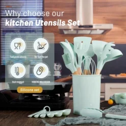 Itopfox 35-Piece Silicone Kitchen Utensil Set With Wooden Handles, Non-Stick Cooking Tools Including Spatula, Spoon, Turner, Tongs, Measuring Cups -Kitchen Chef GUEST d236ab32 4b4c 437f 84b8 c82967e61840