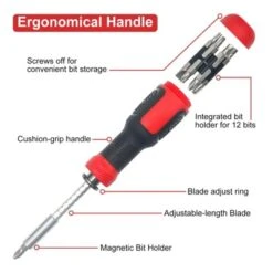 Itopfox 13-in-1 Multi Screwdriver Set With Torx, Flat Head, Phillips, Hex, Square & 1/4 Nut Driver - Adjustable & Compact -Kitchen Chef GUEST d28eb81e 37a5 46fe b784 edc7741bbb44