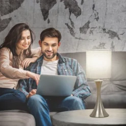 Itopfox 3-Way Touch Control Table Lamp, Dimmable Bedside Desk Lamp With Metal Base, Modern Nightstand Lamp With Grey Shade For Bedroom, Living Room -Kitchen Chef GUEST d2a5025e f291 4e81 b949 cfcba7d4d1e7