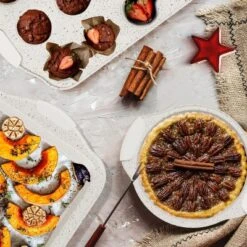 Itopfox 10-Piece Nonstick Bakeware Set With Silicone Handles, Includes Cookie Sheets, Cake Pan, Loaf Pan, Pizza Pan, Muffin Pan, White -Kitchen Chef GUEST d3edf85a 77b3 4e8e 997b 8d0fa36aa229