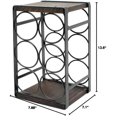 Itopfox Rustic Wood Countertop Wine Rack For 6 Bottles, No Assembly Required, Elegant Brown Finish For Kitchen Or Bar Display 9 Itopfox Rustic Wood Countertop Wine Rack For 6 Bottles, No Assembly Required, Elegant Brown Finish For Kitchen Or Bar Display - Image 7