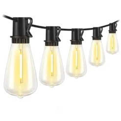 Itopfox 25FT Outdoor String Lights With 10+1 LED Dimmable Waterproof Shatterproof ST38 Retro Edison Bulbs For Balcony Yard, Black -Kitchen Chef GUEST d86b7c53 5200 4043 9385 43874640f5b4