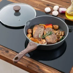 Itopfox Nonstick Skillet With Lid, Deep Frying Pan, Saute Pan, Stay-cool Handle, Healthy Stone Cookware, Induction Compatible -Kitchen Chef GUEST d88bae72 4cf3 4f0f 9ecb 7f38d245b0aa