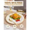 Itopfox 180-Piece Gold Plastic Cutlery Set - Disposable Flatware For Parties, Weddings, Thanksgiving - Includes Forks, Knives, Spoons -Kitchen Chef GUEST d9ade4ae 7572 4812 b6a2 1b33562b648d