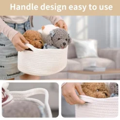 Itopfox Cute Woven Storage Basket With Handle, Gift-Ready Decorative Organizer For Baby Shower, Birthday, Raffle, Nursery, Home Storage -Kitchen Chef GUEST db0a35fa 9849 424c 8b65 47591701d8ed