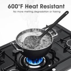 Itopfox Silicone Cooking Utensils Set - Heat Resistant, Nonstick Kitchen Tools With Spatulas, Spoons, Whisk, Tongs, Dishwasher Safe, Black -Kitchen Chef GUEST db5b8474 fd0e 44c1 a775 7235b1a5f987