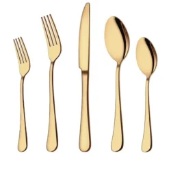 Itopfox 20-Piece Gold Flatware Set, Stainless Steel Cutlery Kitchen Utensil Set, Tableware Service For 4, Includes Dinner Knives, Forks, Spoons -Kitchen Chef GUEST dc918156 7cd3 4ddb a68f 6feb203ce188
