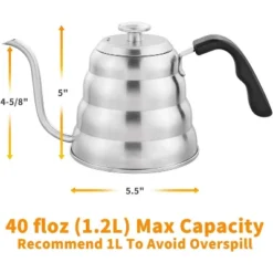 Itopfox Pour Over Coffee Kettle With Thermometer - Premium Stainless Steel Gooseneck Tea Kettle For Drip Coffee, French Press And Tea Works On Stove -Kitchen Chef GUEST dce53548 3447 45fd 8741 fa9955eb64b1