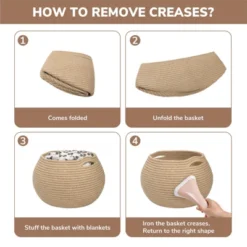 Itopfox Woven Jute Storage Basket For Home Decor, Round Wicker Basket For Toys, Towels, Bedroom, Kids Room, And Plant Display -Kitchen Chef GUEST dda9a30a f6ff 49fb a931 82846b094145