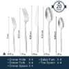 Itopfox 20-Piece Flatware Set, Premium 18/10 Stainless Steel Cutlery Set For Home Kitchen Restaurant Wedding, Dishwasher Safe