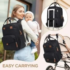 Itopfox Expandable Diaper Backpack For Twins, Dual Compartments, Includes Changing Pad & Stroller Straps, Unisex Black, 26-36L -Kitchen Chef GUEST df465ac1 5b08 4de0 91d4 9aef0647e436