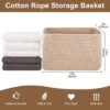 Itopfox Storage Baskets For Organizing, Woven Decorative Baskets For Shelves - Books, Towels, And Clothes, Cotton Rope Toy Storage Bins, Pack Of 4