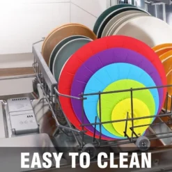 Itopfox Silicone Lids - 5 Pack Heat Resistant Microwave Splatter Cover, Reusable Suction Lids For Food Storage Fits Bowls, Cups, Skillets, Plates -Kitchen Chef GUEST dfce9eb7 fea5 415f aada 856a7e6db847