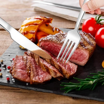 Itopfox Silverware Set For 2, 10-Piece Stainless Steel Flatware Cutlery Set, Square Edge Kitchen Utensil With Knives, Forks, Spoons, Dishwasher Safe 4 Itopfox Silverware Set For 2, 10-Piece Stainless Steel Flatware Cutlery Set, Square Edge Kitchen Utensil With Knives, Forks, Spoons, Dishwasher Safe - Image 2