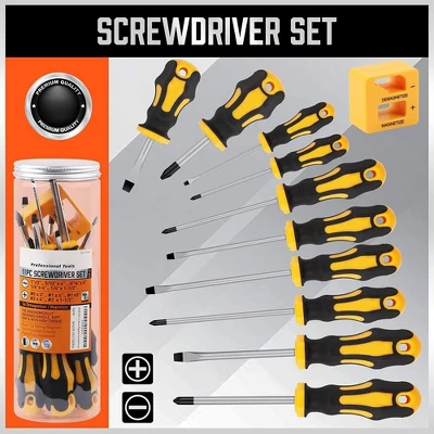 Itopfox 11-Piece Magnetic Screwdriver Set With 5 Phillips And 5 Flat Head Tips For Secure Fastening And Loosening, Includes Storage Box 6 Itopfox 11-Piece Magnetic Screwdriver Set With 5 Phillips And 5 Flat Head Tips For Secure Fastening And Loosening, Includes Storage Box - Image 4