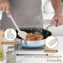 Itopfox 5-Piece Silicone Kitchen Utensil Set With Stainless Steel Handles For Nonstick Cookware, Heat-Resistant & Easy To Clean, Khaki -Kitchen Chef GUEST e24ae410 42e4 4658 948f 9cb3454c27cc