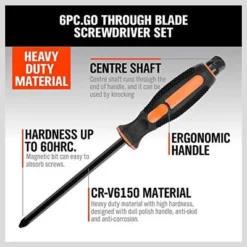 Itopfox 6-Piece Magnetic Screwdriver Set With 3 Phillips & 3 Flat Head Tips, Ergonomic Handle For Comfort & Control, Includes Wall-Mount Rack -Kitchen Chef GUEST e28c8b7d c4c5 4c94 89ae d0ba34de4b8d