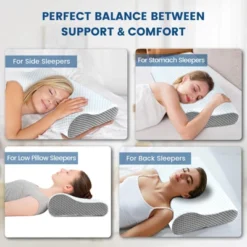 Itopfox Memory Foam Neck Pillow For Sleeping, Ergonomic Cervical Support Pillow For Neck & Shoulder Pain Relief, Contour Pillow For Stomach Sleepers -Kitchen Chef GUEST e3539f81 4b65 42d6 a44a 679f11329de0