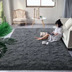 Itopfox Fluffy Dark Grey Area Rug For Bedroom Living Room, Soft Plush Shaggy Deep Gray Kids Rug, Non-Slip And Machine Washable Carpet For Dorm Decor -Kitchen Chef GUEST e3ca186b 9f01 47c8 8c48 ffb8296b5094