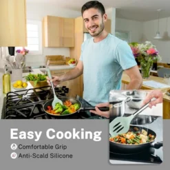 Itopfox 28-Piece Silicone Cooking Utensil Set With Holder, Heat-Resistant Spatula, Tongs, And Stainless Steel Handles, Non-Stick Kitchen Gadgets -Kitchen Chef GUEST e4725910 a735 4d92 b004 b62b82fb4344