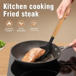 Itopfox Silicone Cooking Utensils Set With Wooden Handles, Heat Resistant Kitchen Tools For Non-Stick Cookware Includes Spatulas, Ladle, Whisk, Tongs -Kitchen Chef GUEST e516afbb dea9 40d9 8f33 80cbdea01e72