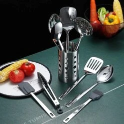 Itopfox Stainless Steel Cooking Utensils Set, 13 Pieces Kitchen Tools Set With Holder, Non-Stick, Heat Resistant, Dishwasher Safe 10 Itopfox Stainless Steel Cooking Utensils Set, 13 Pieces Kitchen Tools Set With Holder, Non-Stick, Heat Resistant, Dishwasher Safe -Kitchen Chef GUEST e537a0b6 a6fb 4407 8e5d cee48869c8c6