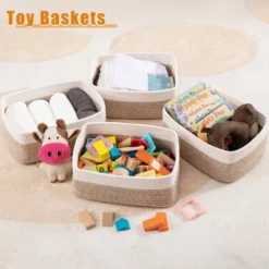 Itopfox 4 Pack Woven Storage Baskets, Small Decorative Bins For Shelves Organizer Baskets For Home, Office, Baby Room, Living Room, Bedroom, Bathroom -Kitchen Chef GUEST e5ef30ef 530d 4ca5 a48c a5bc1901ecde