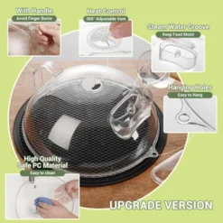 Itopfox Microwave Splatter Cover With Water Steamer, Clear Lid For Food, Integrated Handle, BPA-Free Splatter Guard, Essential Kitchen Gadgets -Kitchen Chef GUEST e6bcefbb dd2e 4d32 9814 e9c21a044413