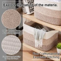 Itopfox Woven Storage Basket, Cotton Rope Basket For Toys, Towels, Bathroom, Living Room, Bedroom - Pack Of 3, Gradient Yellow -Kitchen Chef GUEST e7124deb cdfa 4838 9cee 7d6f7ca17c97