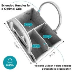 Itopfox 2-Pack Diaper Caddy Organizer With Handle, Portable Nursery Storage Bin For Baby Essentials, Grey -Kitchen Chef GUEST e8da16fd 2c56 47f6 8292 a9b39700afd4