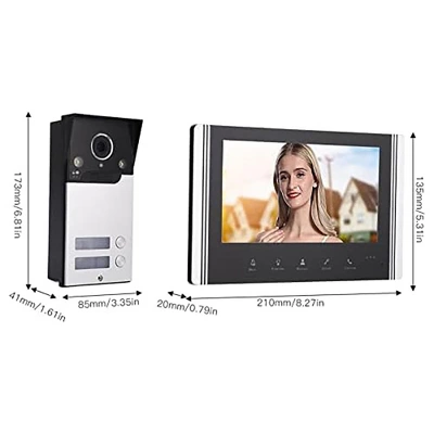 Itopfox Video Intercom System With 7in LCD Screen, HD Video Door Phone Kit For Home, 120° Wide Angle, Easy To Operate, AC100-240V (US Plug) 4 Itopfox Video Intercom System With 7in LCD Screen, HD Video Door Phone Kit For Home, 120° Wide Angle, Easy To Operate, AC100-240V (US Plug) - Image 2