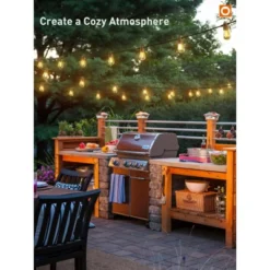Itopfox 100FT LED Outdoor String Lights With Remote, Dimmable Patio Lights, Timer & 3 Lighting Modes, 32 Shatterproof Edison Bulbs, Waterproof -Kitchen Chef GUEST ea0bbc71 993d 41cb ba07 6d83b7be7257