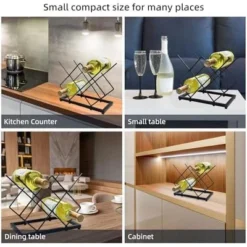 Itopfox Small Wine Rack Countertop, 5-Bottle Metal Holder For Home Kitchen Bar, Tabletop Storage For Cabinet Pantry -Kitchen Chef GUEST ea18616d b972 4b1e ba0a cc44387bd427