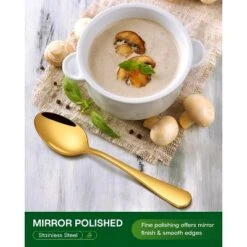 Itopfox 20-Piece Gold Silverware Set For 4, Stainless Steel Flatware Cutlery Set With Knife, Fork, Spoon, Mirror Polished Finish, Dishwasher Safe -Kitchen Chef GUEST eafca335 1165 4a87 b7d9 e09bfde50e46