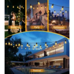 Itopfox Outdoor String Lights With Remote Control, 50Ft Waterproof Dimmable LED Patio Lighting, 15 Edison Bulbs For Backyard, Garden, Gazebo -Kitchen Chef GUEST eb87e496 469d 4b8b 8ffd 20ec6c157c5d