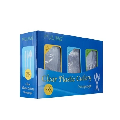 Itopfox Cutlery Set - Clear Heavyweight Disposable Plastic Utensils, Forks, Spoons, Knives, 300 Count Combo Box For Parties, Weddings, BBQs 9 Itopfox Cutlery Set - Clear Heavyweight Disposable Plastic Utensils, Forks, Spoons, Knives, 300 Count Combo Box For Parties, Weddings, BBQs - Image 7