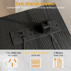 Itopfox L-Shaped Computer Desk With Power Outlets, Reversible Shelves, Gaming & Study Writing Table For Home Office, Bedroom, Living Room, Black -Kitchen Chef GUEST ecde64d1 cc3e 4262 96e6 815b2d88a80e