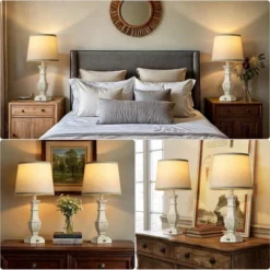 Itopfox Dimmable Table Lamps Set Of 2, Rustic Farmhouse Lamps For Living Room Bedroom, Bedside Desk Lamps With Touch Control, Includes Warm Bulbs -Kitchen Chef GUEST ed55031d 95d8 4c23 90ae 1a8aa4d6aa02