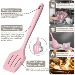 Itopfox Silicone Cooking Kitchen Utensil Set, 43 Pcs Pink Cooking Utensils With Turner, Tongs, Spoon, Spatula, Heat Resistant For Nonstick Cookware -Kitchen Chef GUEST ee39bc72 fd78 4ba0 ac67 59dba781439b