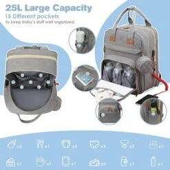 Itopfox Large Diaper Backpack With Changing Station, Insulated Pockets, USB Port, Waterproof, Lightweight, Unisex, Grey 13 Itopfox Large Diaper Backpack With Changing Station, Insulated Pockets, USB Port, Waterproof, Lightweight, Unisex, Grey -Kitchen Chef GUEST eedfc689 a350 405b 93c0 c5143eee8492