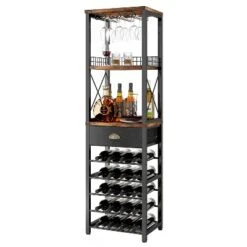 Itopfox 4-Tier Freestanding Wine Rack With Tabletop, Glass Holder, Storage Drawer For Liquor & Glasses, Industrial Style Bar Cabinet For Living Room 16 Itopfox 4-Tier Freestanding Wine Rack With Tabletop, Glass Holder, Storage Drawer For Liquor & Glasses, Industrial Style Bar Cabinet For Living Room -Kitchen Chef GUEST f01a79a5 c6b0 44c2 9418 60f05e12d8a2