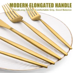Itopfox 40-Piece Gold Flatware Set For 8, Stainless Steel Cutlery Set With Forks, Knives, Spoons, Elegant Satin Finish For Home, Kitchen, Restaurant 11 Itopfox 40-Piece Gold Flatware Set For 8, Stainless Steel Cutlery Set With Forks, Knives, Spoons, Elegant Satin Finish For Home, Kitchen, Restaurant -Kitchen Chef GUEST f0470828 497c 460b 83fe 02d5b031cd80