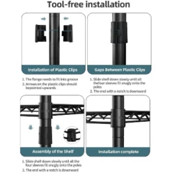 Itopfox 5-Tier Adjustable Wire Shelving Unit For Kitchen, Closet, Laundry, Bathroom, Pantry Organization With Narrow Mesh Gaps, Black -Kitchen Chef GUEST f21725e6 1c5f 46ec 9127 6d584993b88f