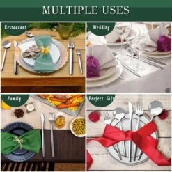 Itopfox 40-Piece Silverware Set For 8 Stainless Steel Flatware Cutlery Set With Knife Spoon & Fork Kitchen Utensils For Home Hotel Wedding Restaurant -Kitchen Chef GUEST f298638e c9ee 43ac 9a6b 6dcc3e978b55